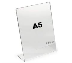 A5 Acrylic Display Stand | Clear Acrylic Sign Holder for Menus, Promotions, and Retail Displays