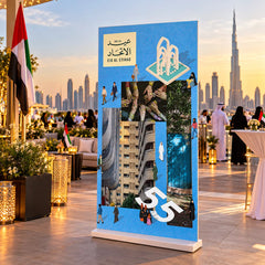 UAE National Day City and Heritage Roll-Up Banner – Blue – view 2