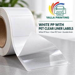 White PP with PET Clear Liner Labels — Yalla Printing product image 5
