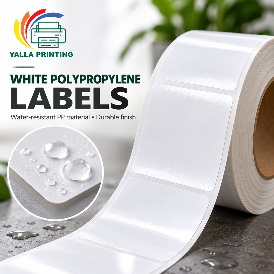 White PP with PET Clear Liner Labels — Yalla Printing product image