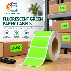 Fluorescent Green Paper Labels — Yalla Printing product image 3