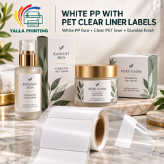 White PP with PET Clear Liner Labels — Yalla Printing product image 8