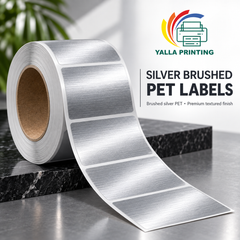 Silver Brushed PET Labels — Yalla Printing product image 3
