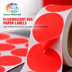Fluorescent Red Paper Labels — Yalla Printing product image 5