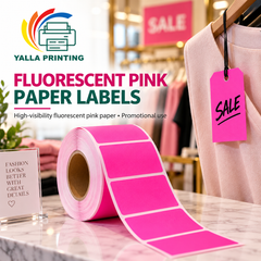 Fluorescent Pink Paper Labels — Yalla Printing product image 3
