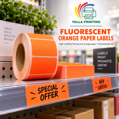 Fluorescent Red Paper Labels — Yalla Printing product image 3