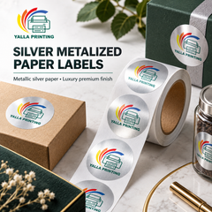 Silver Metalized Paper Labels — Yalla Printing product image 2