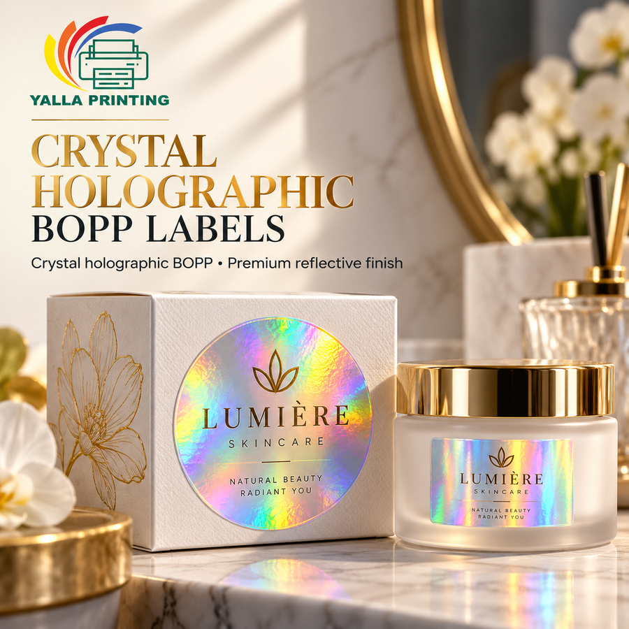 Crystal Holographic BOPP Labels — Yalla Printing product image
