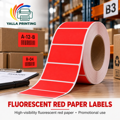Fluorescent Red Paper Labels — Yalla Printing product image