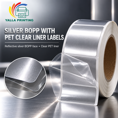 White PP with PET Clear Liner Labels — Yalla Printing product image 4