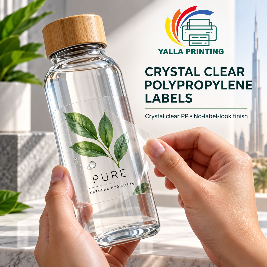 Crystal Clear Polypropylene Labels — Yalla Printing product image