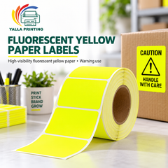 Fluorescent Yellow Paper Labels — Yalla Printing product image 2