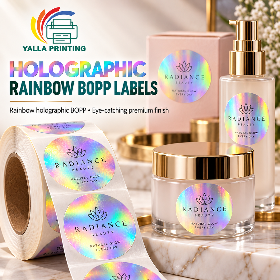 Holographic Rainbow BOPP Labels — Yalla Printing product image