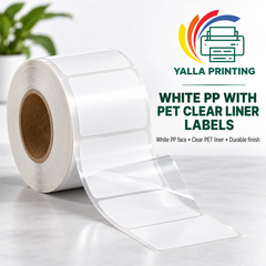 White PP with PET Clear Liner Labels — Yalla Printing product image 6