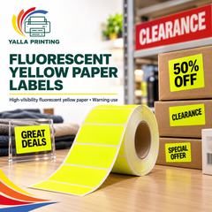 Fluorescent Yellow Paper Labels — Yalla Printing product image 4