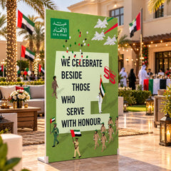 UAE National Day Serve with Honour Stand Board – Green – view 3