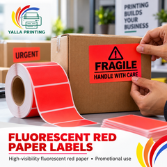 Fluorescent Red Paper Labels — Yalla Printing product image 2