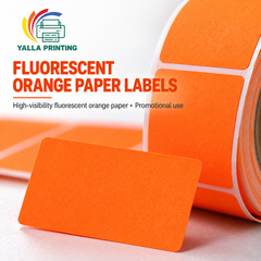 Fluorescent Orange Paper Labels — Yalla Printing product image