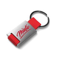 Custom Printed Metal Keychain With Strap - Stainless Steel | Logo Branding Corporate Gift | UAE Delivery | Yalla Printing UAE