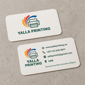 بطاقات أعمال مغلفة بطبقة غير لامعة بزوايا مستديرة – 400 جرام لكل متر مربع، جودة ممتازة، مطبوعة على الوجهين | خدمات تصميم مجانية | Yalla Printing