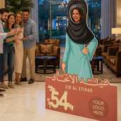 UAE National Day Female Foam Board Cutout – 153 × 100 cm | Custom 54th Eid Al Etihad Selfie Standee | Yalla Printing UAE