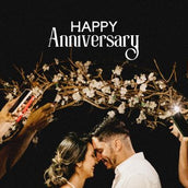 Personalized Happy Anniversary Banner with Couple Picture & Floral Design - Yalla Printing