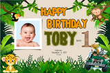 Wild Jungle Adventure Birthday Banner" - Explore the Jungle Fun! - Yalla Printing