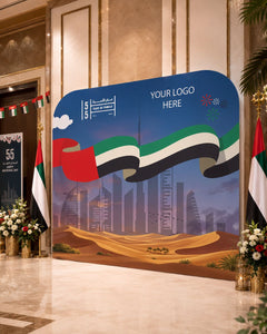 UAE National Day 2026 Backdrop – Future Skyline Flag Design – Yalla Printing UAE