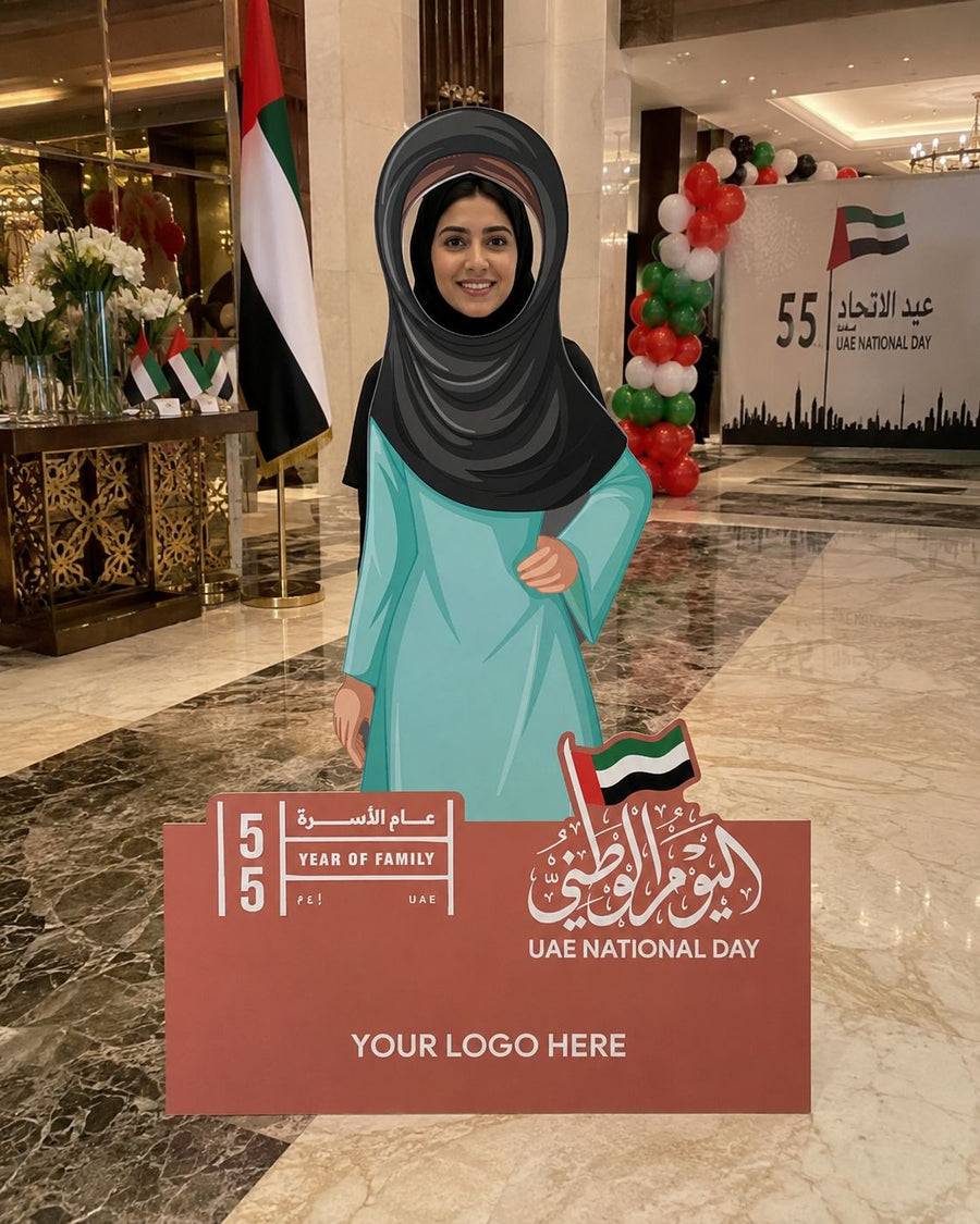 UAE National Day 2026 Emirati Girl Character Cutout – Yalla Printing UAE