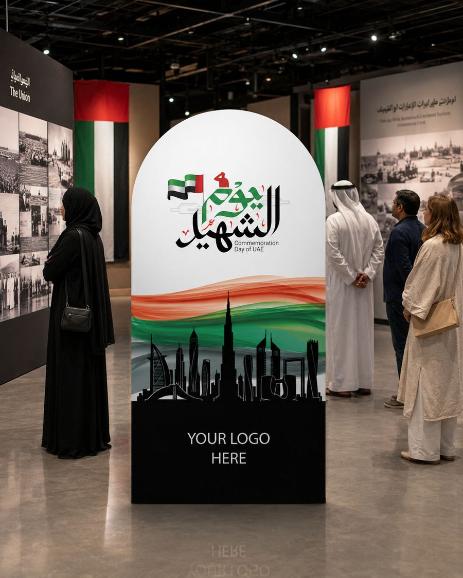 UAE National Day 2026 Backdrop – National Identity Arch Design – Yalla Printing UAE