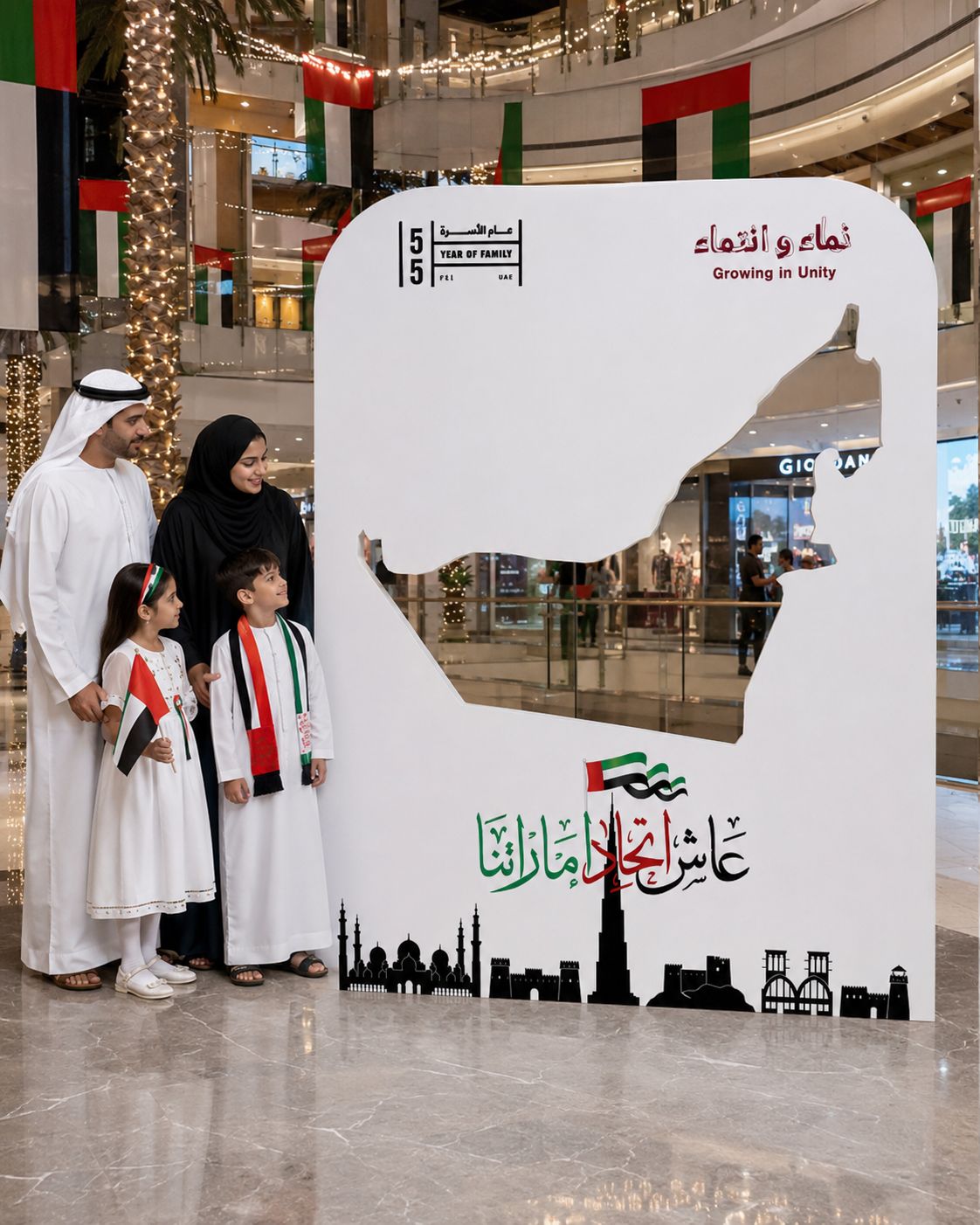 Martyrs’ Day UAE Map Tribute Backdrop 180x120cm | Customized Commemoration Day Display – Yalla Printing UAE