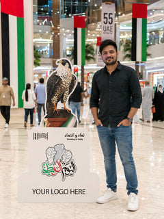 Commemoration Day Falcon Standee 90x180cm | Customized Martyrs’ Day Event Display – Yalla Printing UAE