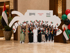 Palm Tree Skyline Group Photo Cutout Up to 180cm | Customized UAE National Day Standee – Yalla Printing UAE