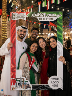 Eid Al Etihad Skyline Selfie Frame 80x120cm | Customized UAE National Day Photo Prop – Yalla Printing UAE