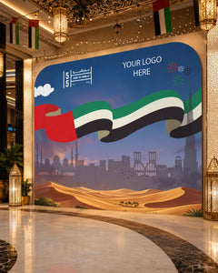 UAE National Day 2026 Backdrop – Desert Skyline Flag Design – Yalla Printing UAE