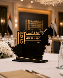 Layered UAE Map Acrylic Table Top 30x25cm | Customized UAE National Day Desk Display – Yalla Printing UAE