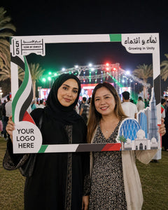 UAE Landmark Horizontal Selfie Frame 120x80cm | Customized Eid Al Etihad Photo Booth Prop – Yalla Printing UAE
