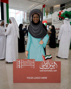 UAE National Day 2026 Emirati Girl Character Cutout – Yalla Printing UAE