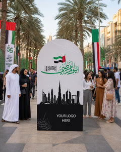 UAE National Day 2026 Backdrop – Heritage Arch Design – Yalla Printing UAE