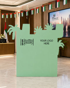 Palm Tree Skyline Logo Panel Cutout Up to 180cm | Customized UAE National Day Display – Yalla Printing UAE