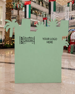Palm Tree Skyline Logo Panel Cutout Up to 180cm | Customized UAE National Day Display – Yalla Printing UAE