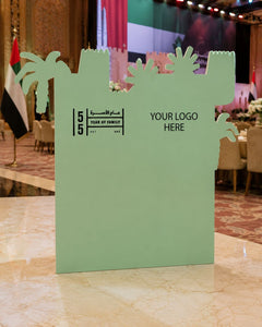 Palm Tree Skyline Logo Panel Cutout Up to 180cm | Customized UAE National Day Display – Yalla Printing UAE