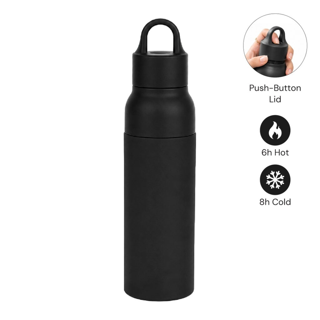 RHODES - Hans Larsen Double Wall Bottle with Push Lid  550 ml - Black