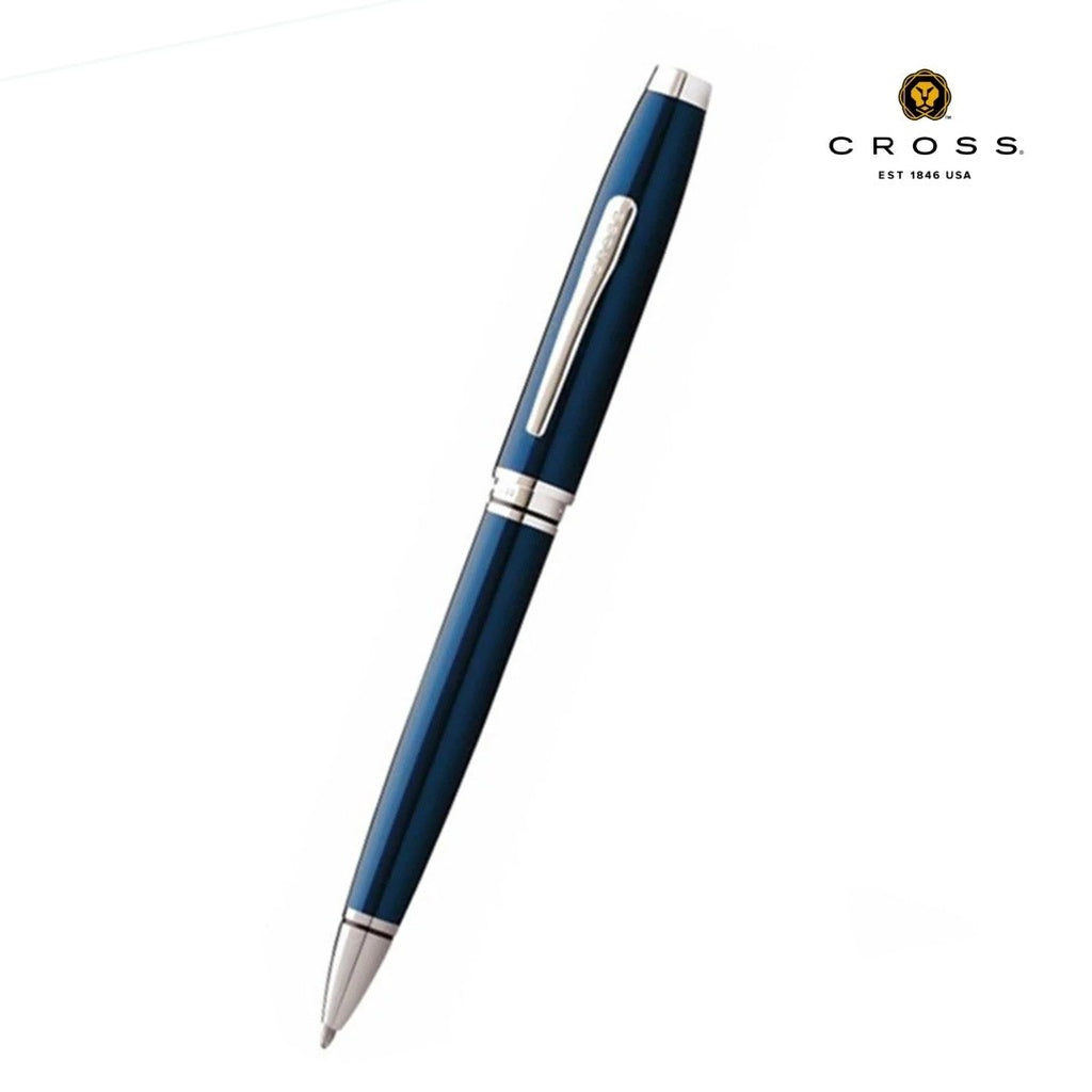Custom Printed Cross Coventry Blue Lacquer with Polished Chrome Appointments Ballpoint Pen (Blue Ink) – Personalized Cross Coventry Blue Lacquer with Polished Chrome Appointments Ballpoint Pen (Blue Ink) | Yalla Printing, Dubai UAE