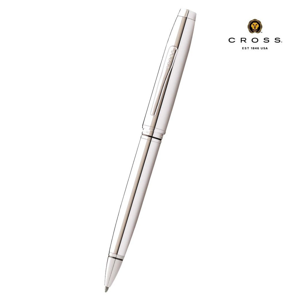 Custom Printed Cross Coventry Polished Chrome Ballpoint Pen (Blue Ink) | Logo Branding Corporate Gift | UAE Delivery | Yalla Printing UAE