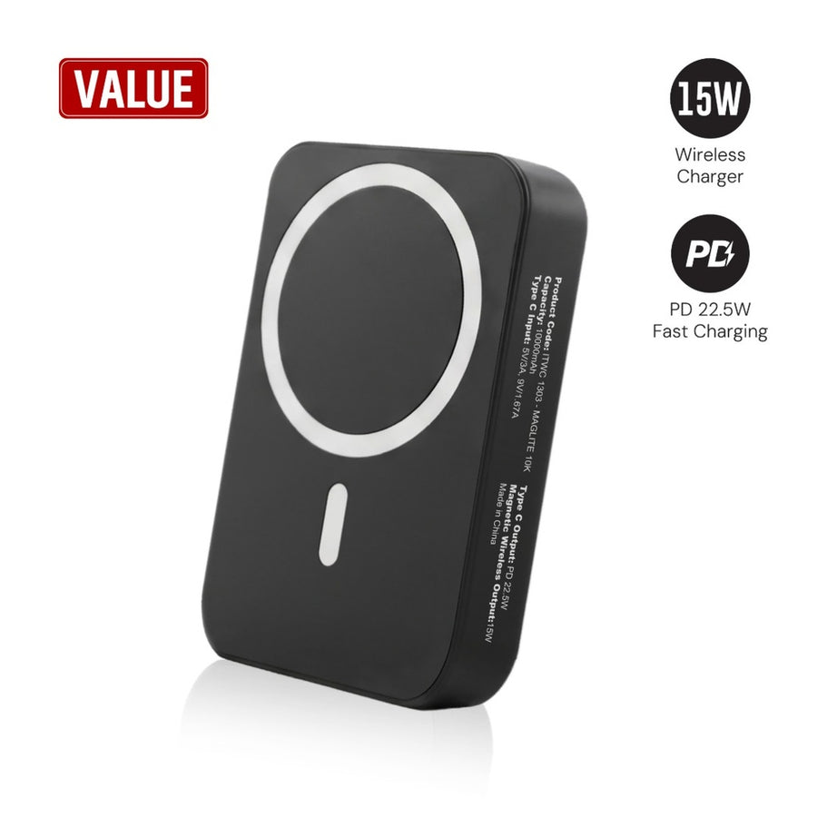 Maglite 10K magnetic wireless power bank in black
