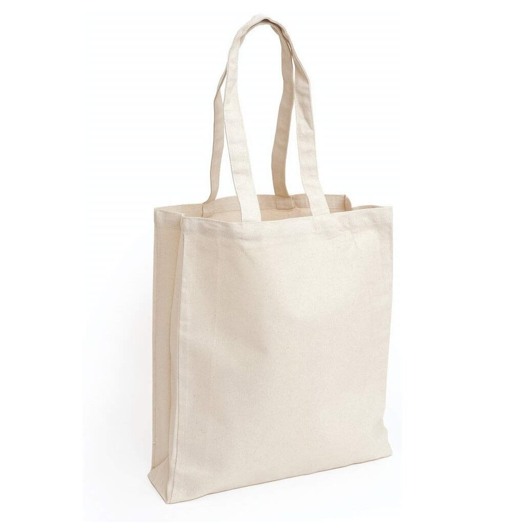 Custom Printed Eco Friendly Cotton Shopping Bag With Gusset - Natural - Cotton Fabric | Exhibitions, Conferences, Corporate Events | Yalla Printing UAE