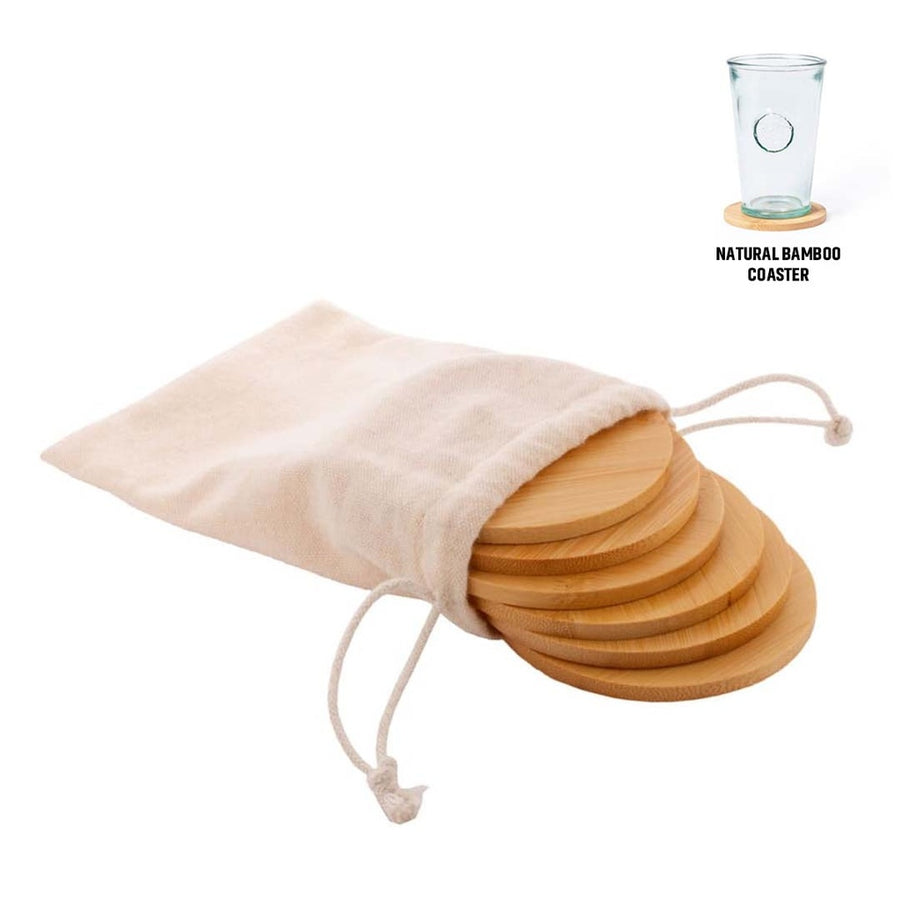 Custom Printed BAMBI SET - eco-neutral Set of 6 Bamboo Coasters