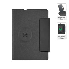 MagFolio - Santhome A5 PU Portfolio with 15W MagSafe Wireless Charger - Black