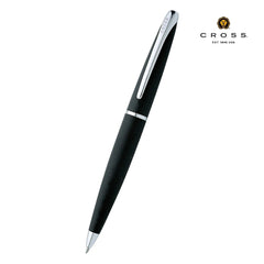 Custom Printed Cross ATX® Basalt Black with Polished Chrome Appointments Ballpoint Pen (Blue Ink)